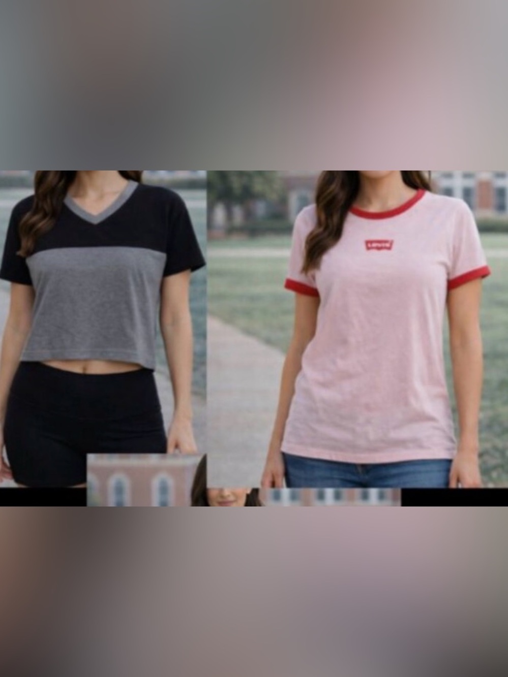 2 Tee BUNDLE!!! GAP & Levi’s XS/S Crop Ringer Graphic Tops
